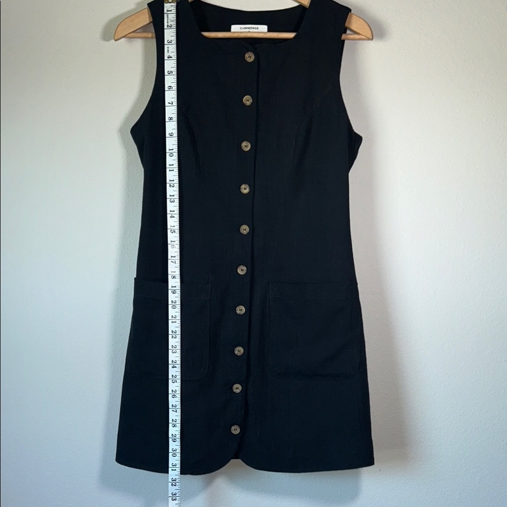 Commense Black Sleeveless Button Mini Dress - Picture 5 of 8